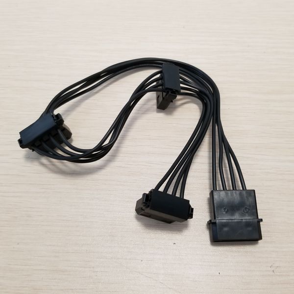 

1pcs pc desk4pin molex to 3 x sata serial ata power supply cable 18awg for pc diy