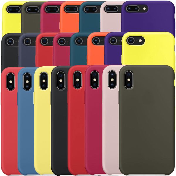 

Have LOGO Original Official Liquid Silicone Rubber Soft Armor Cover Candy Case For Apple iPhone XS Max XR X 8 Plus 7 6 6S With Retail Box