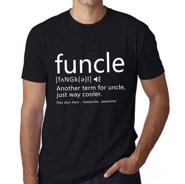 

Funcle Word Printing Mens T-shirt Summer Funny Casual Tee Men Crew Neck Casual T-shirt
