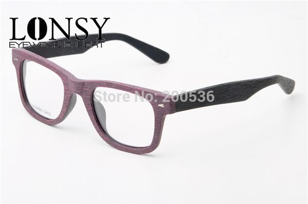 

lonsy fashion vintage acetate wood optical glasses frame brand designer eye glasses frames for women men oculos de grau ta25866, Silver