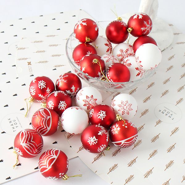 Acheter 6 Cm Rose Or Rouge Arbre De Noël Boule Boules Partie De Mariage Suspendus Ornement Décoration De Noël Fournitures Pour La Décoration