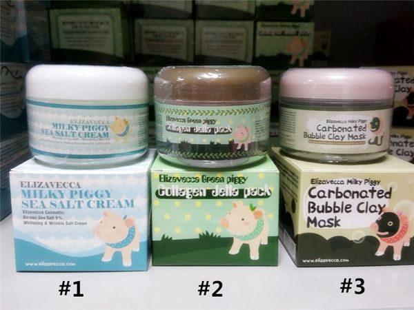 

Elizavecca Milky Piggy Газированная пузырьковая глиняная маска Green Piggy Collagen Jella Pack Pig Mask Крем