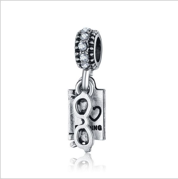 

fits pandora bracelets 30pcs spectacles charms beads silver charms bead for wholesale diy european necklace jewelry accessories xmas, Black