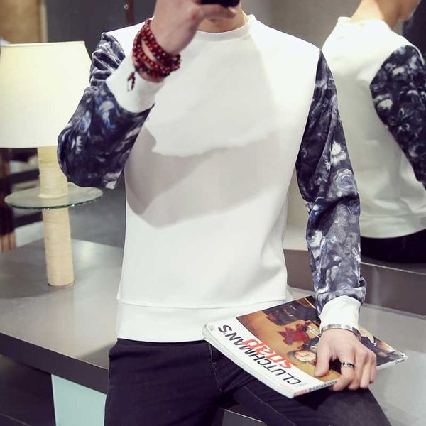 

2019 floral sweatshirt men casual sweatshirt homens moletom masculino poleron hombre male sweatshirt flower round neck moleton masculino, Black