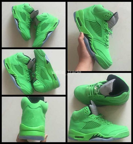 

2018 new 5 v men basketball shoes green outdoor sneakers 5s basket ball boots mens trainers athletics sports shoes size 41-47