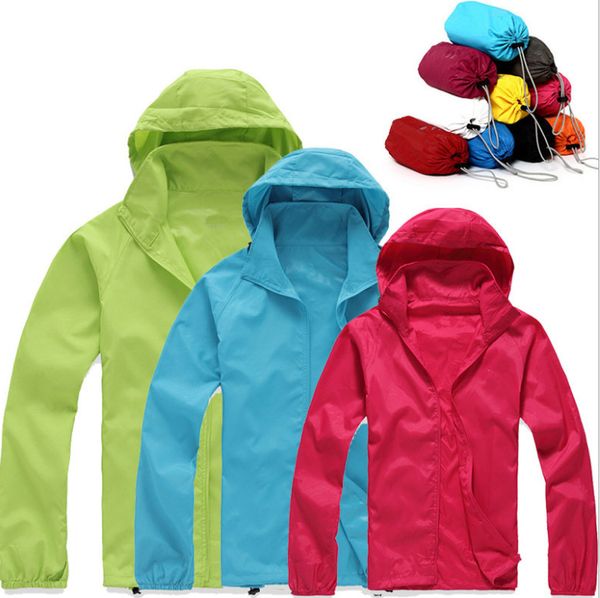 

New Summer Womens Mens Brand Rain Jacket Coats Outdoor Casual Hoodies Windproof and Waterproof Sunscreen Face Coats Black White XS-XXXL