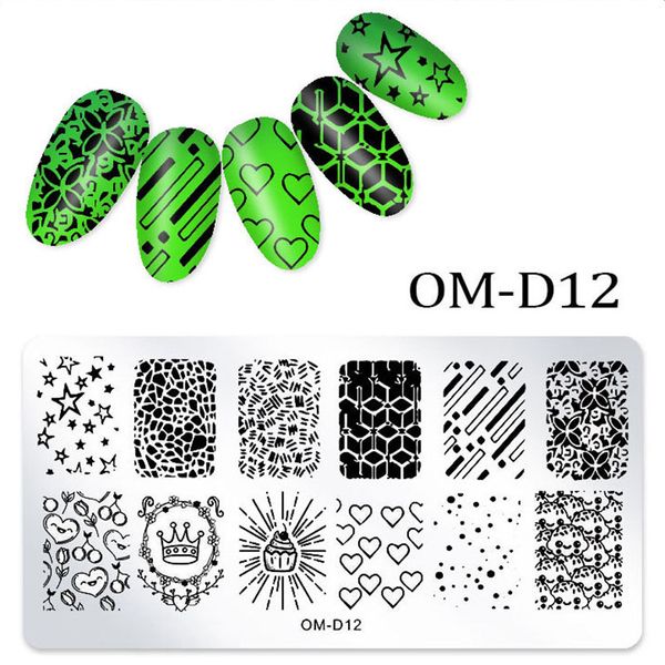 

new arrival nail art stamping plates 6*12cm geometry mandala flower panda manicure stamping template image plates print stencil, White