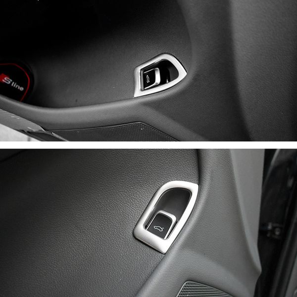 Stainless Steel Rear Trunk Switch Button Trim Strips Interior Accessories Sequin For Audi A4 B8 09 15 Car Styling Car Interior Decals Car Interior