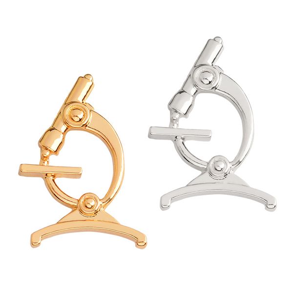 

doctor medical alloy microscope brooches pins for women men backpack shirt clothes small size enamel lapel pins wholesale fashion jewelry, Gray