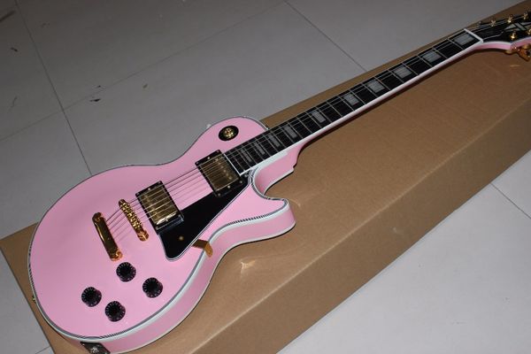 

NewCUSTOMSHOP LP стандартная электрогитара на заказ, гриф палисандра, гитара розового цвета