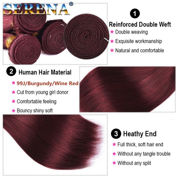 

Brazilian traight virgin hair with clo ure human hair with weave clo ure 99j red wine hair weave 4 bundle with clo ure bundle