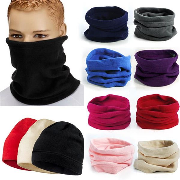 

new 2017 functional winter women men 3 in 1 warm polar fleece snood hat neck warmer wear scarf beanie z1