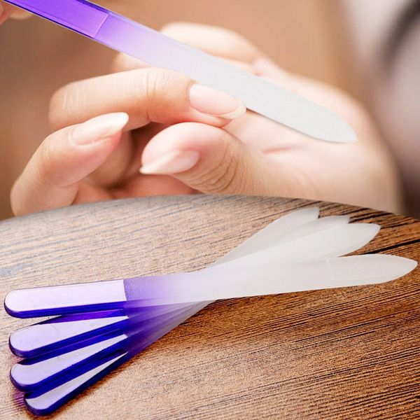 

4pcs/lot professional purple crystal glass durable nail files manicure pedicure buffer polishing beauty tools