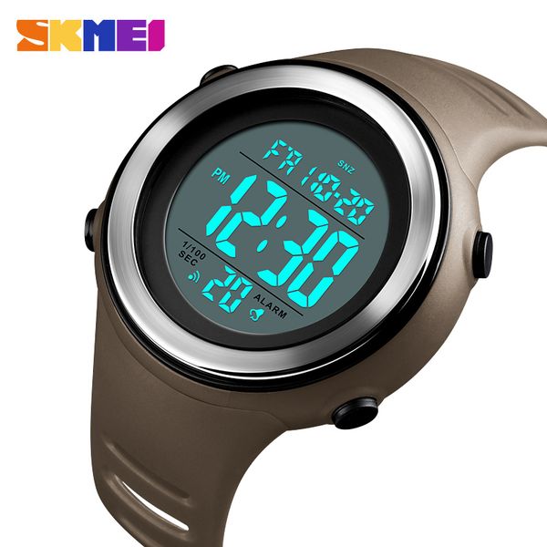 

men's watches chrono countdown men led digital sports watch male clock wristwatches relogio masculino skmei 2018, Slivery;brown