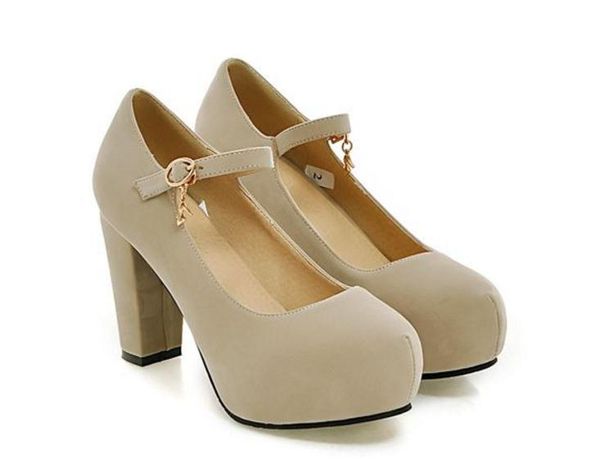 

send coarse heel shallow mouth at all seasons shoes high-heeled round head women's single shoes, Black