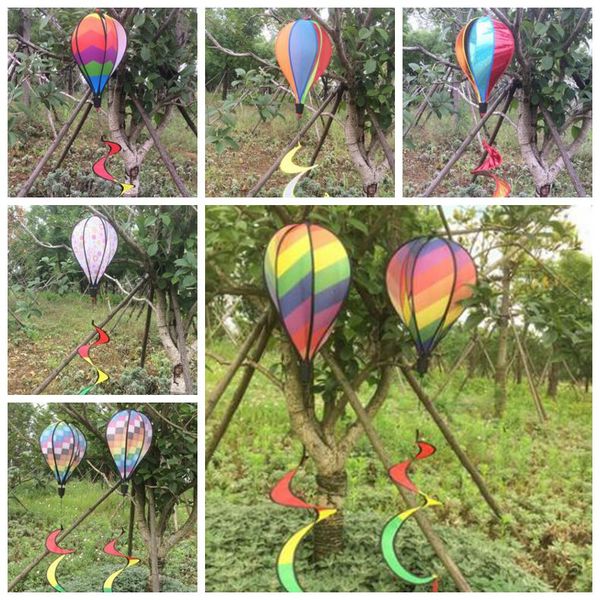 

rainbow stripe grid windsock air balloon wind spinner garden yard outdoor decoration hanging decoration cca9793 30pcs