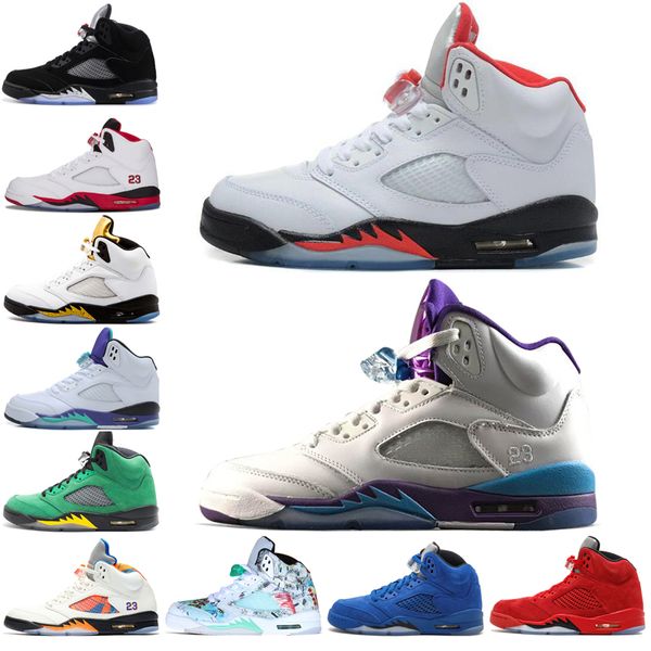 

2018 new 5 5s wings international flight mens basketball shoes red blue suede low alternate 90 men sports sneakers designer trainers 40-47, White;red
