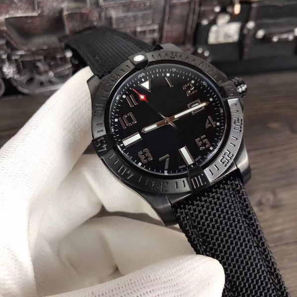 

new style supper ocean brei automatic movement men watch nylon band black dial mecahnical watch ing, Slivery;brown