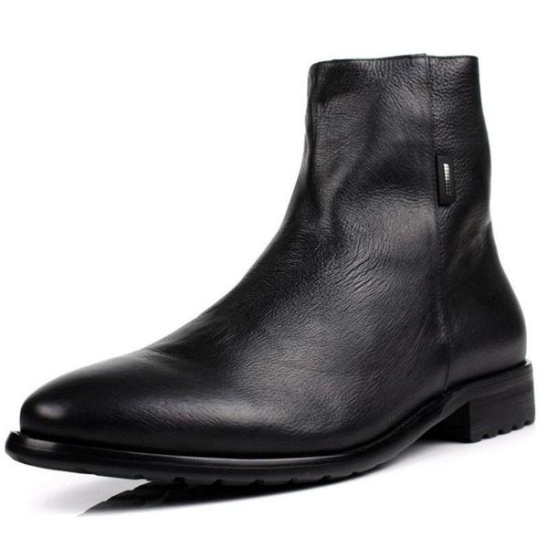 

men boots genuine leather italian black brown luxury fashion casual ankle boots men shoes male for wedding business