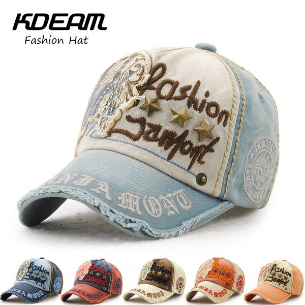 

steampunk baseball cap classical embroidery caps new fashion denim men/women beach hat outdoor caps 5 colors kdeam kd9099, Blue;gray