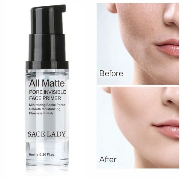 

SACE LADY All Matte Pore Invisible Face Primer Smoothing Moisturizing Flawless Finish Makeup Base Sample Size 6ml Brand Facial Make up