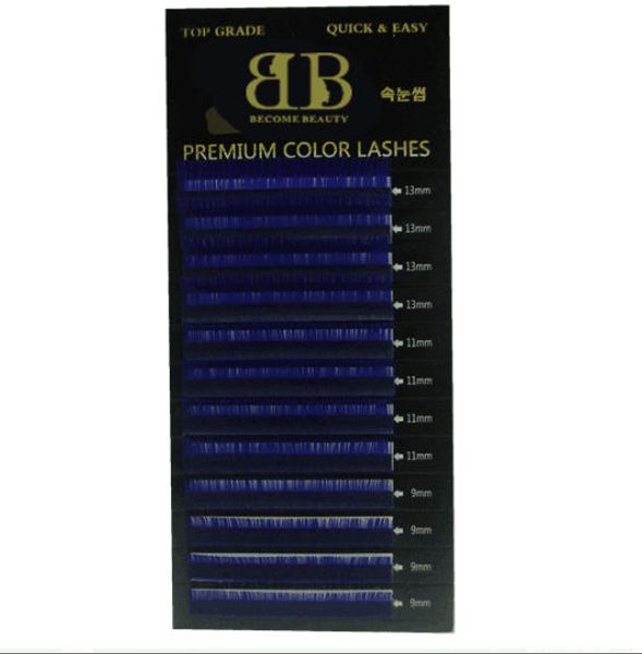 

super quality blue color mixed length tray lash 8different one tray 12rows/tray ing