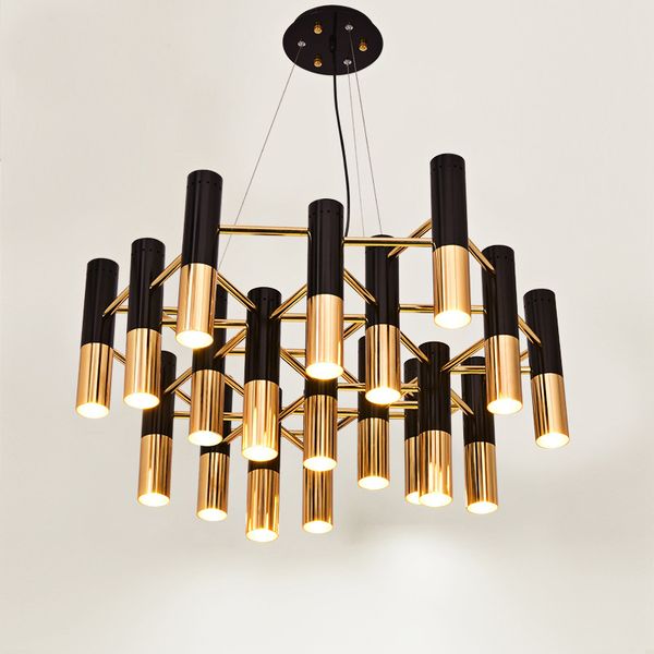 Delightfull Ike Metal Led Chandelier Lamp Light Modern Black Gold Suspension Hanging For Living Dinning Room Globe Pendant