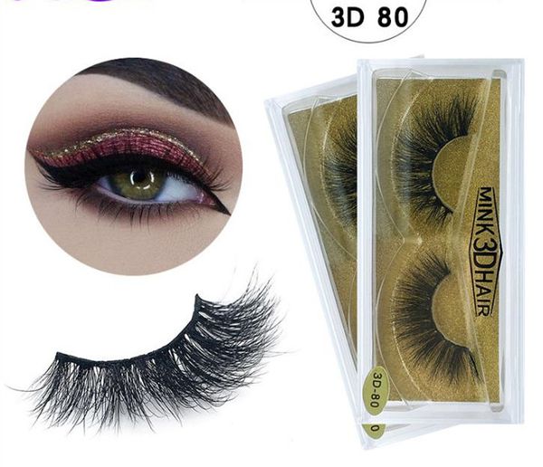 top popular 3d Mink lashes Thick real mink HAIR false eyelashes natural for Beauty Makeup Extension fake Eyelashes false lashes 80 Models A181 2020