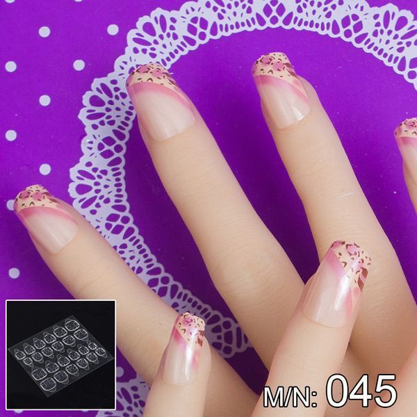 

jq 24 pcs nail art tips in 1 box with nail glue tape press on false tips full cover fake tip 10 sizes faux ongles jq045, Red;gold