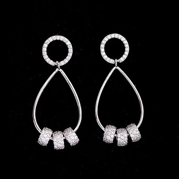 

red trees brand fashion jewelry women earrings 2018 new tear drop and circle statement earrings with 925 sterling silver needle, Golden;silver