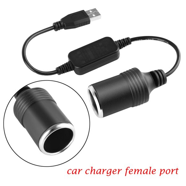 

1 pcs 5v 2a usb a male to 12v car cigarette lighter socket female converter adapters
