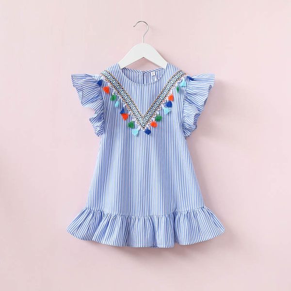 

cute toddler clothes baby kids girls retro striped summer dress party sundress kids clothes casual brief girls lovely dresses baby clothinig, Red;yellow