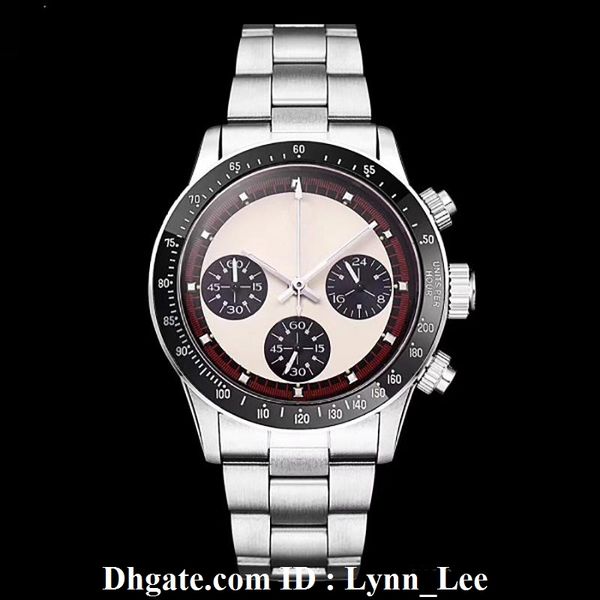 

luxury watch men's chronograph vintage perpetual paul newman japanese quartz stainless steel men mens watch watches wristwatches, Slivery;brown