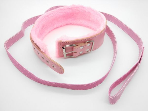 

collar 8pc fetish restraint rope mask ball cuffs kit gag pink bondage kdshf