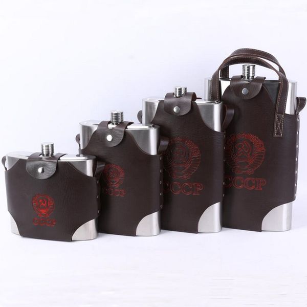 

4 8 18 48 64 88 108 128 178 oz stainless steel hip flask with belt case drinkware russian painting flask whiskey wine bottle