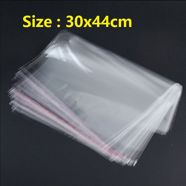

wholesale 100pcs transparent clear large plastic bag 30x44cm self adhesive seal plastic poly bag toys clothing packaging opp