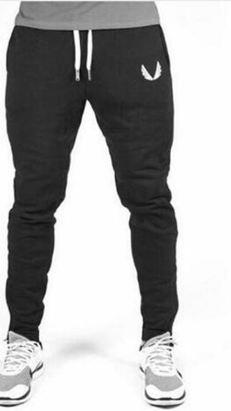 

men jogger pants men fitness bodybuilding gyms active pants for runners brand clothing autumn sweat trousers britches, Black