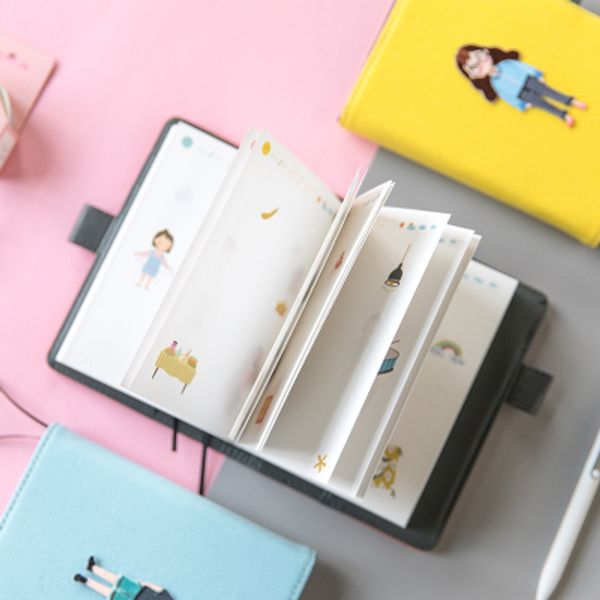 

moetron fashion cute agenda planner a5 monthly daily planner notebook a6 pocket, Purple;pink