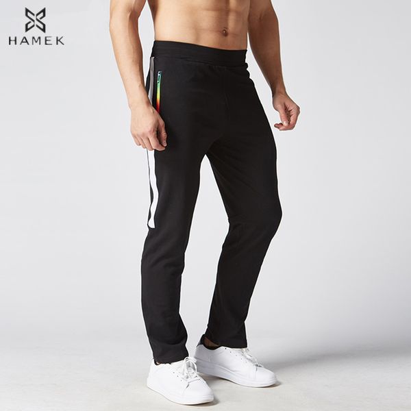 

men running pants football soccer training pants sports jogging hiking trousers jogger fitness loose sweatpants pockets zipper, Black;blue