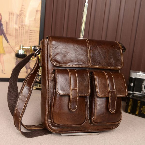 

2018 new men fashion solid shoulder crossbody bag messenger vintage zipper durable for mobile phone business fa$3
