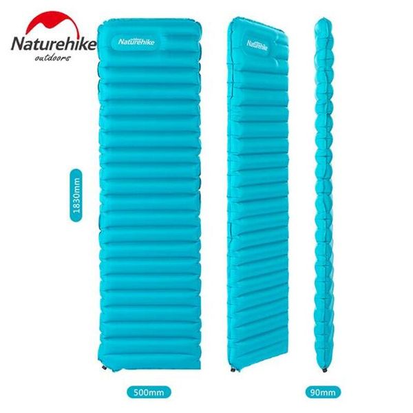 

naturehike outdoor camping mat manual inflatable mattress moistureproof pad beach swimming air bed sleeping mat nh15t051-p