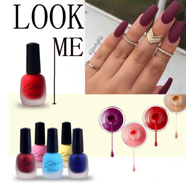 

new 20 colors satin frosted bottle long lasting nail art varnish dull nail enamel manicure design quick dry matte nail polish