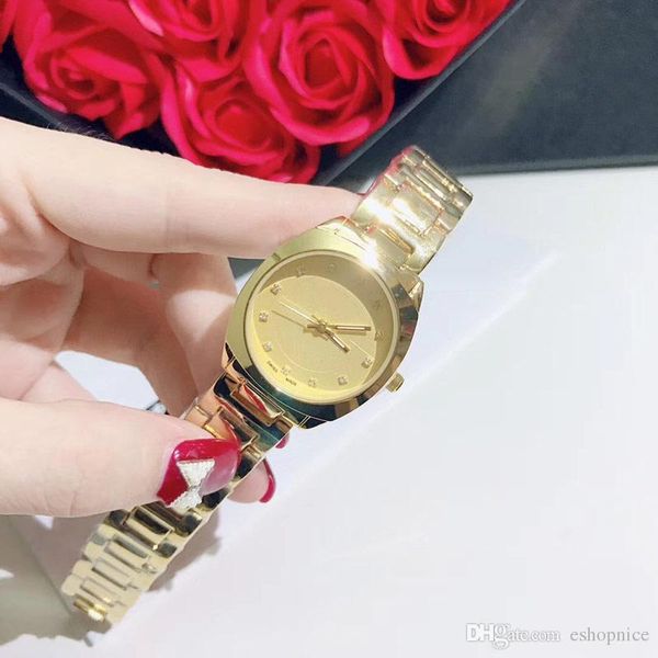 

новые женские часы моды алмаз циферблат из розового золота полный диапазон нержавеющей стали кварцевые часы для женщин девушки наручные часы, Slivery;brown