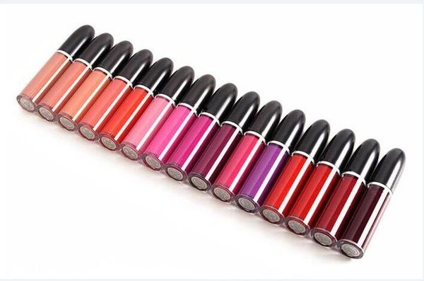

Brand m matte liquid lip tick beauty lip makeup waterproof retro matte lip glo long la ting lipglo co metic 15 color drop hipping