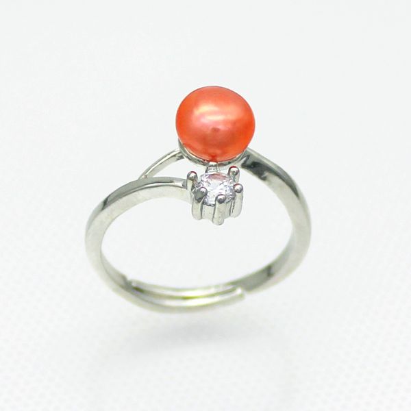 

wholesale women's freshwater pearl silver ring, natural freshwater pearl (ring pearls can be selected in 28 colors), Golden;silver