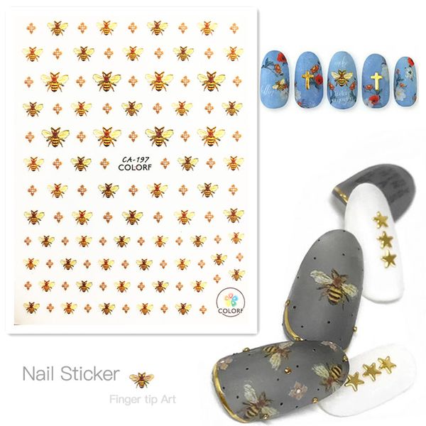 

ca-197 3d nail art sticker nail decal stamping japan korea type decoration, Black