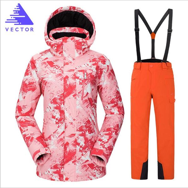 

2018 women ski jacket pant snowboard suit windproof waterproof outdoor sport wear skiing clothing trouser female winter coat set