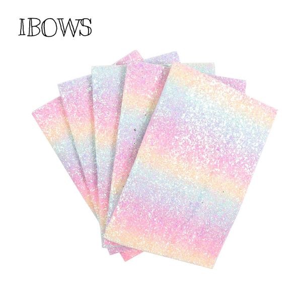 

22cm*30cm glitter synthetic leather fabric gradient rainbow chunky glitter fabric wedding decoration diy hairbows materials, Black;white
