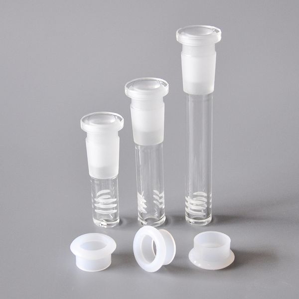 Haste inferior de vidro com 6 cortes, haste inferior de 18,8 mm em uma tigela de 14 mm, difusor/redutor de haste inferior de vidro de 3 cm/5 cm/8 cm para atacado