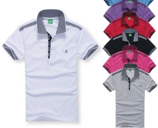 

De igner polo hirt ummer bo lapel polo cotton hirt men hort leeve port polo triped fa hion ca ual new high quality